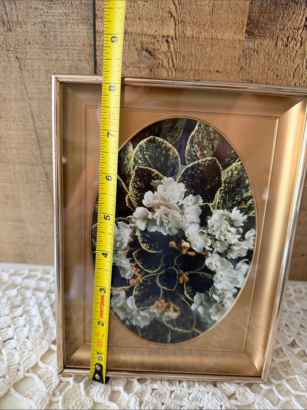MCM Set of 3 Gold Oval Matted Recessed Shadow Box Picture Frames- Various Sizes